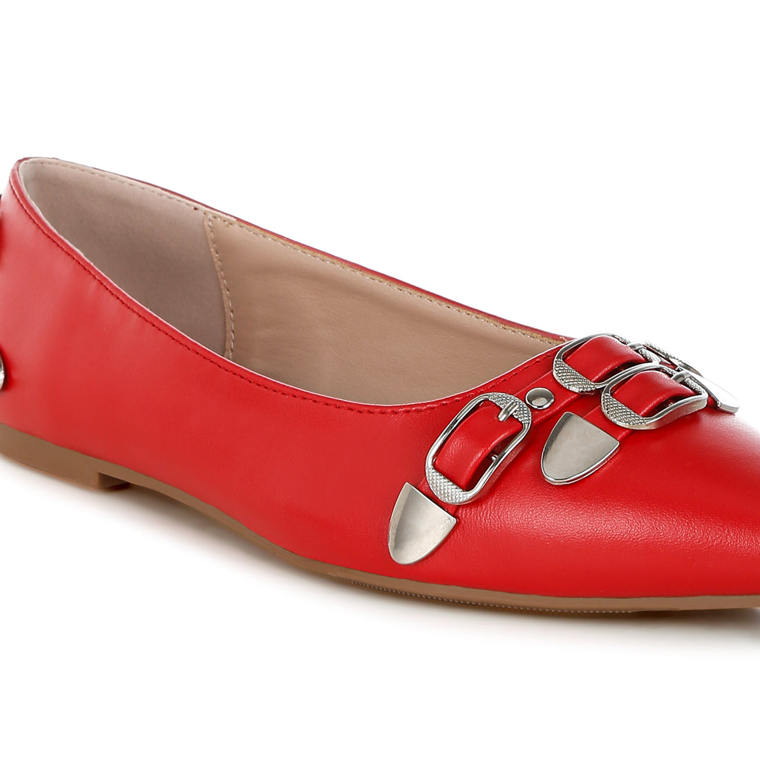 belt buckle detail ballerinas#color_red