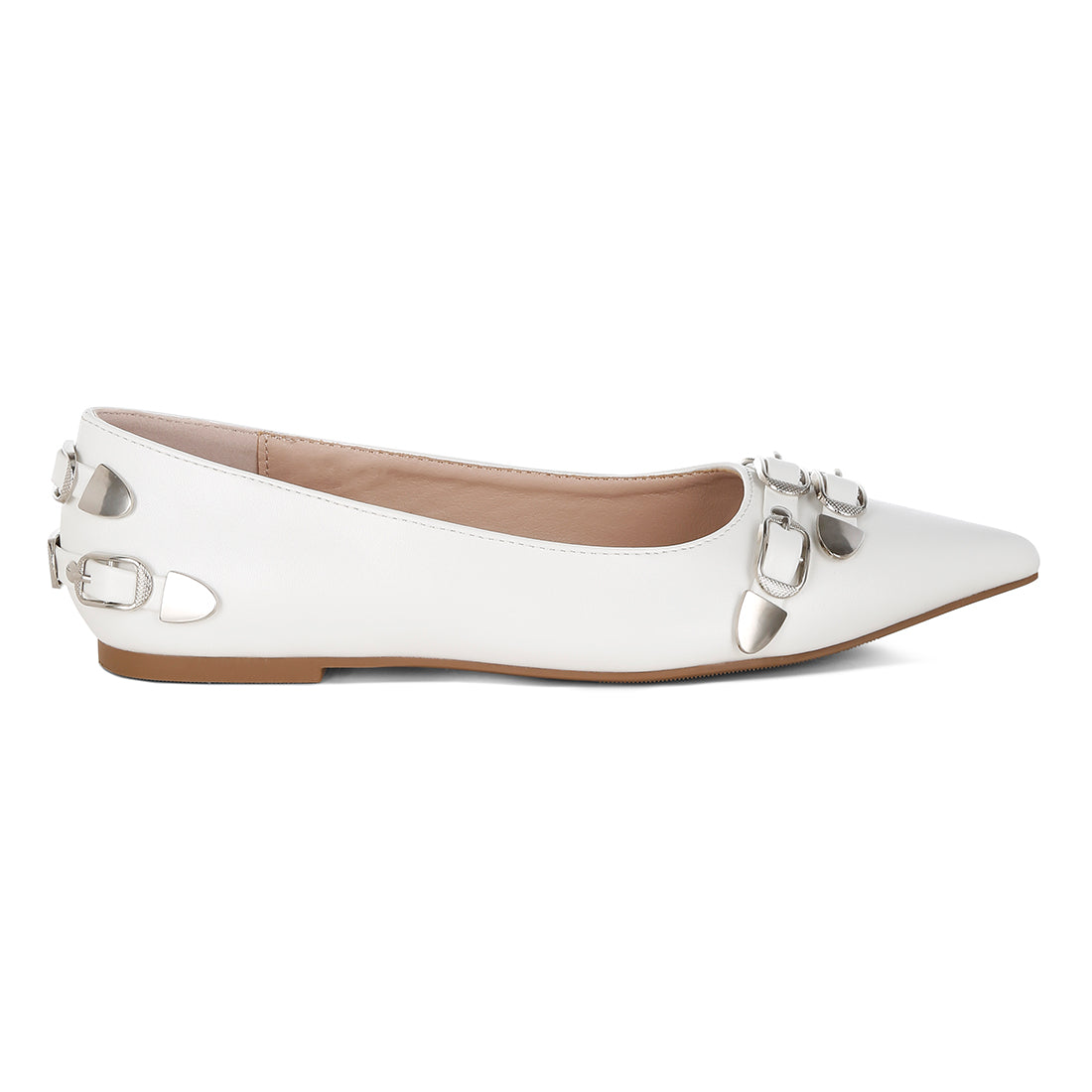 belt buckle detail ballerinas#color_white