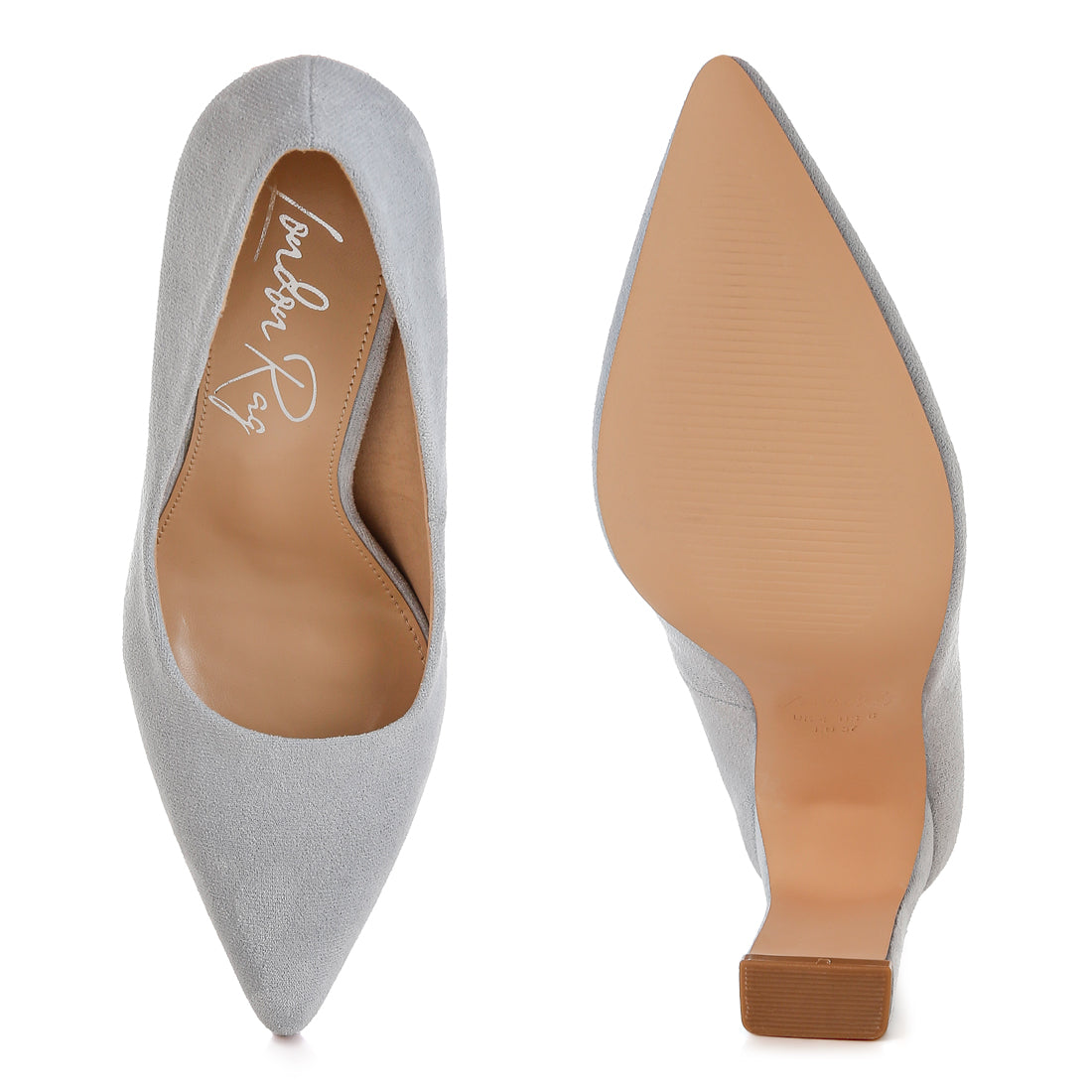 slim block heel pumps#color_light-blue