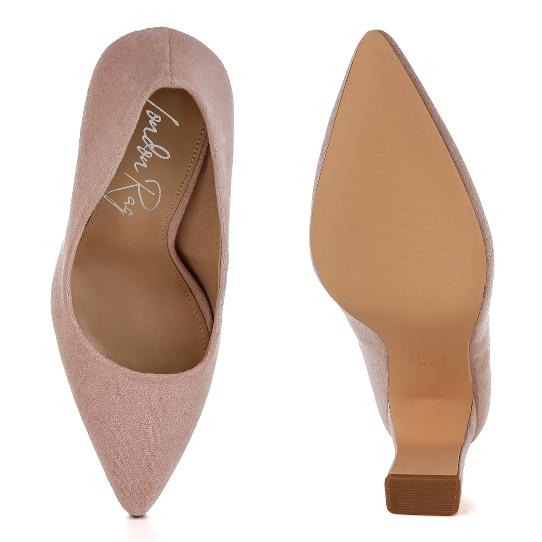 slim block heel pumps#color_pink