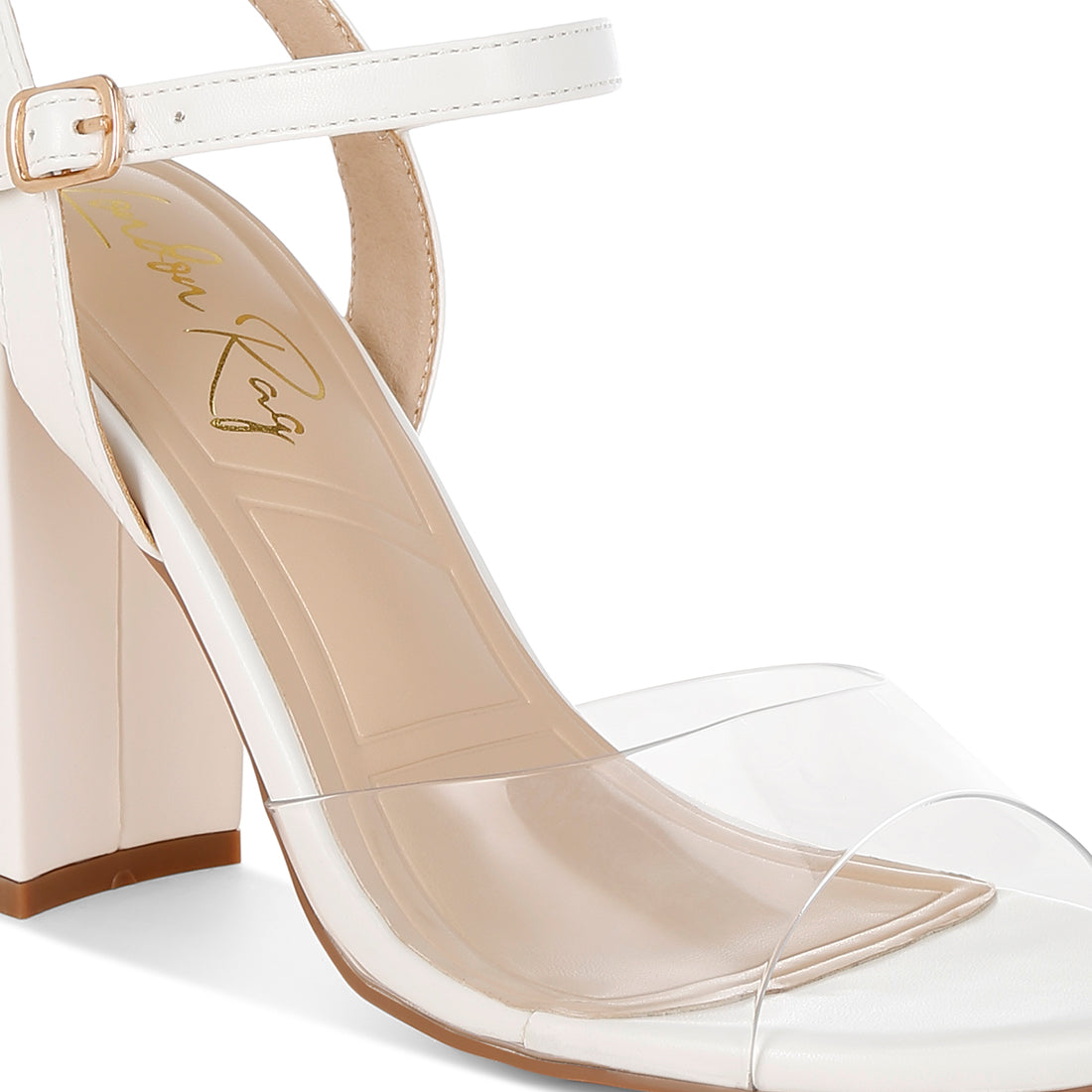 clear strap block heel sandals#color_white