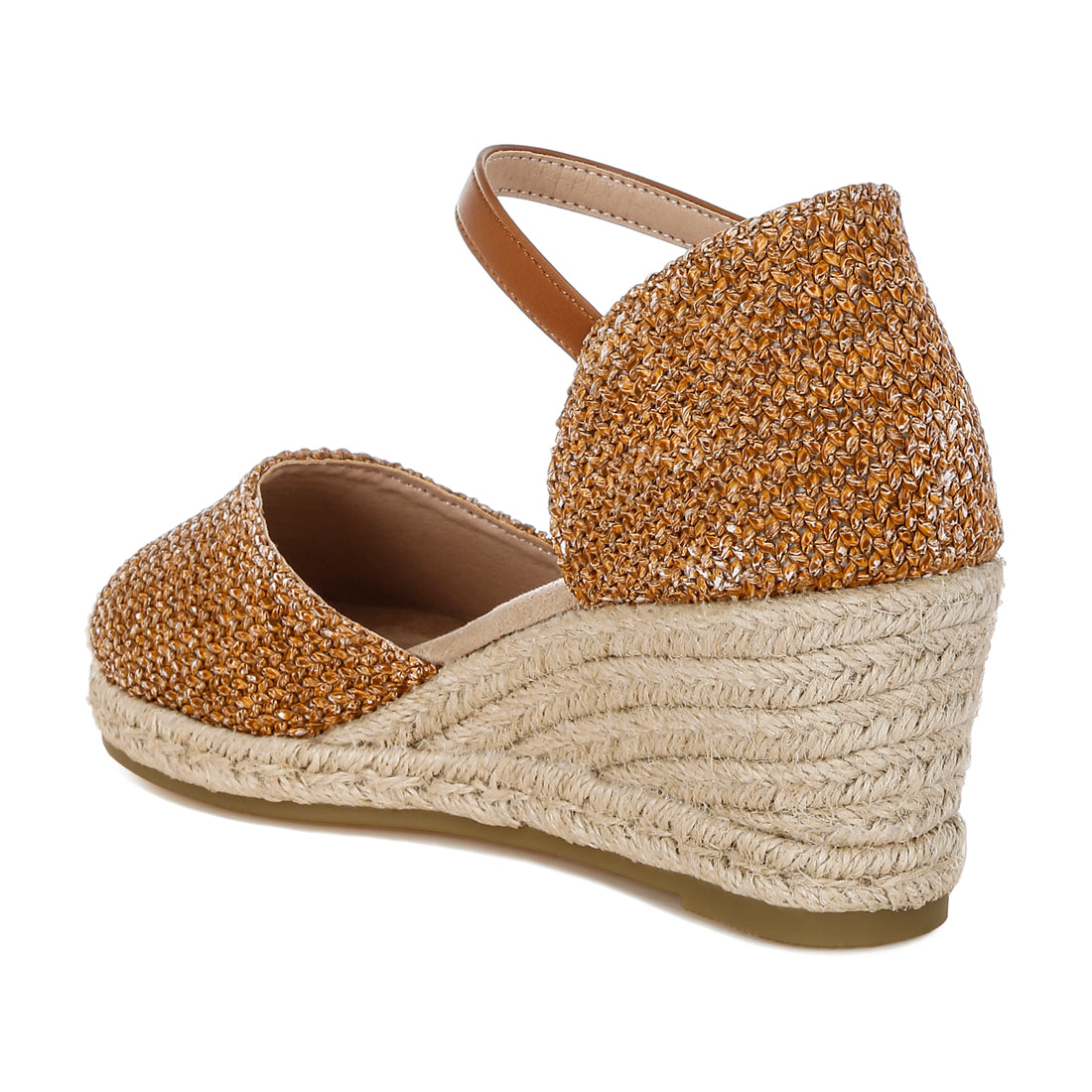 women raffia woven wedge sandals#color_tan