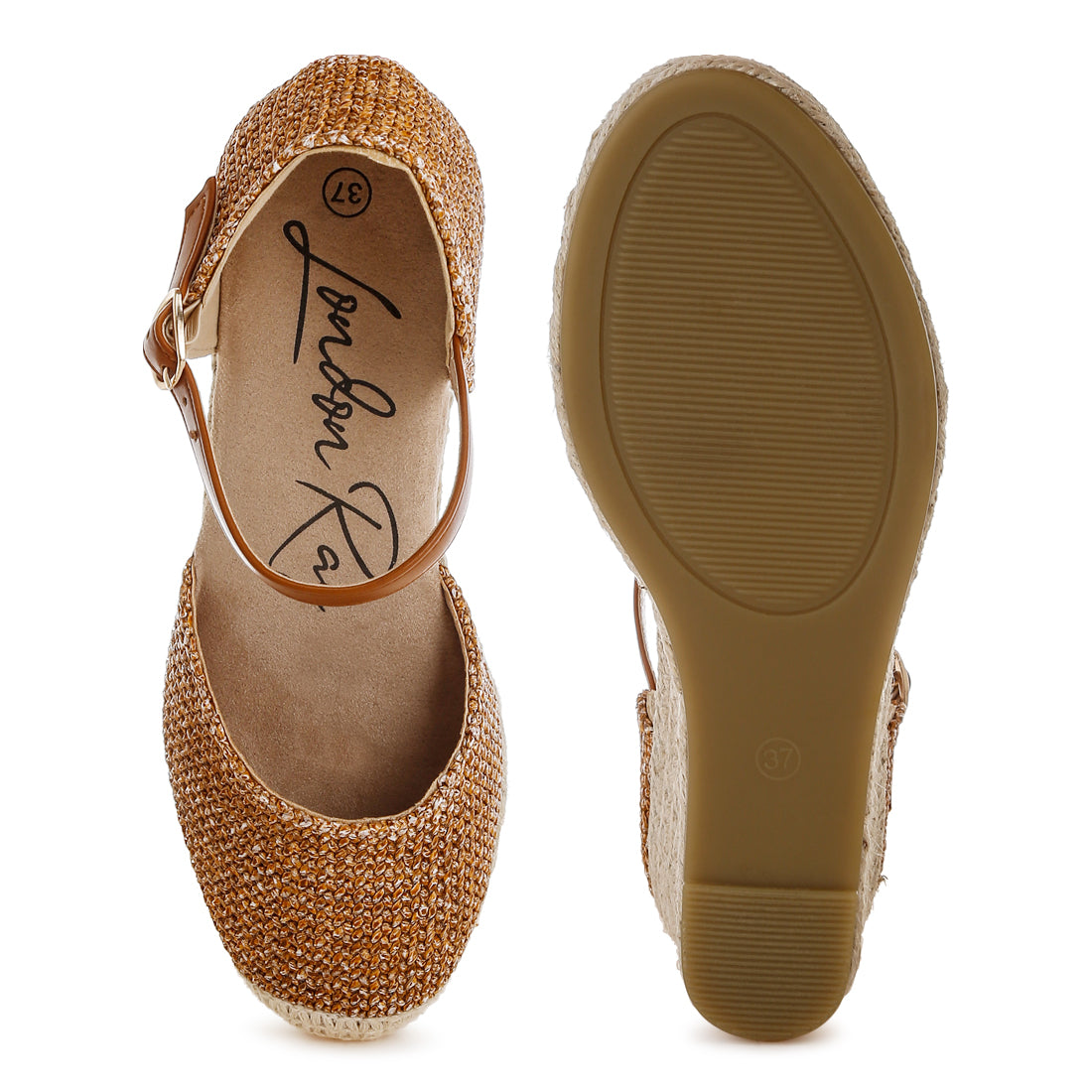 women raffia woven wedge sandals#color_tan