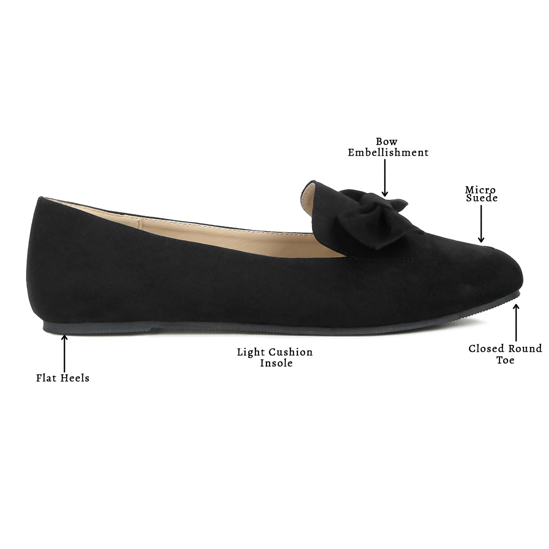 Black Casual Loafer with Bow