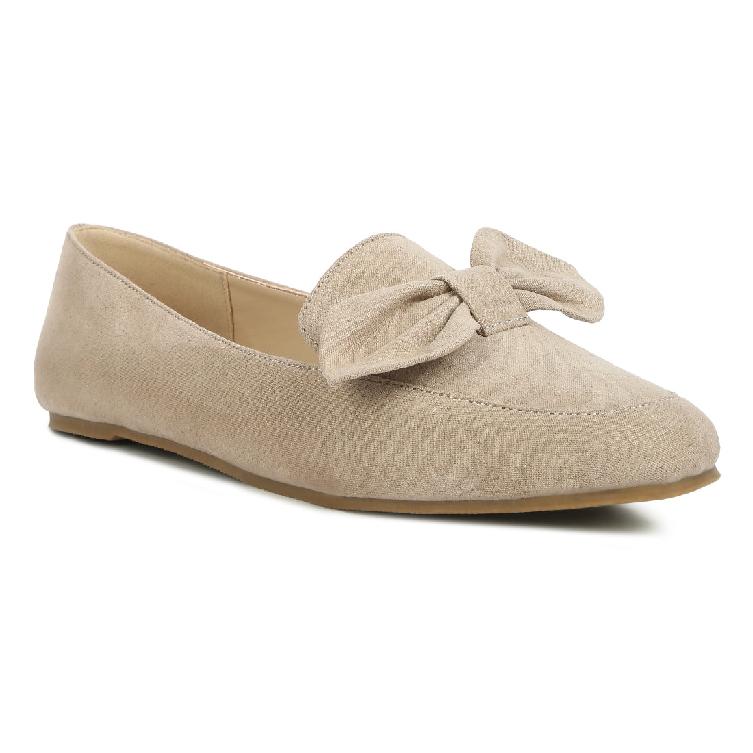 Beige Casual Loafer with Bow