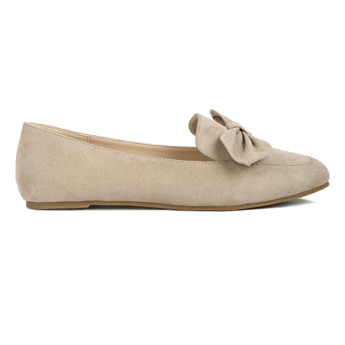 Beige Casual Loafer with Bow