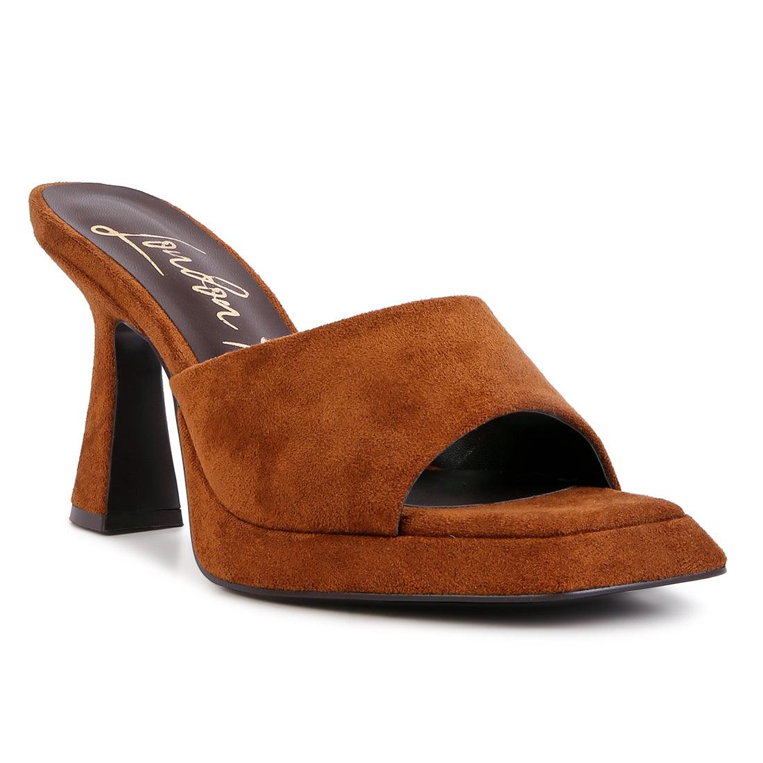 Tan Mid Heel Classic Sandals