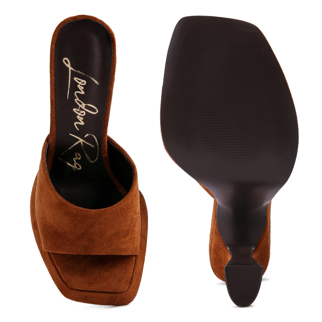 Tan Mid Heel Classic Sandals