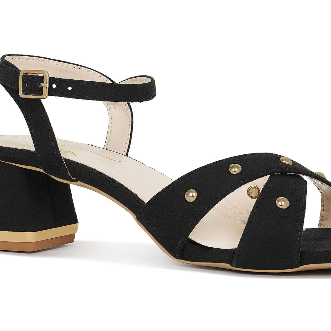 open-toe studded ankle strap sandals#color_black