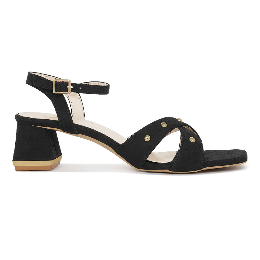 open-toe studded ankle strap sandals#color_black