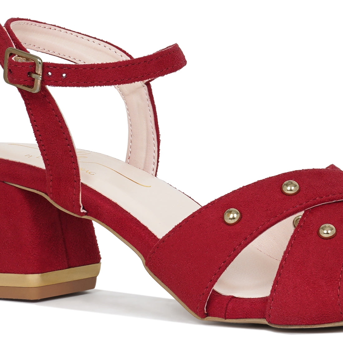 open-toe studded ankle strap sandals#color_red
