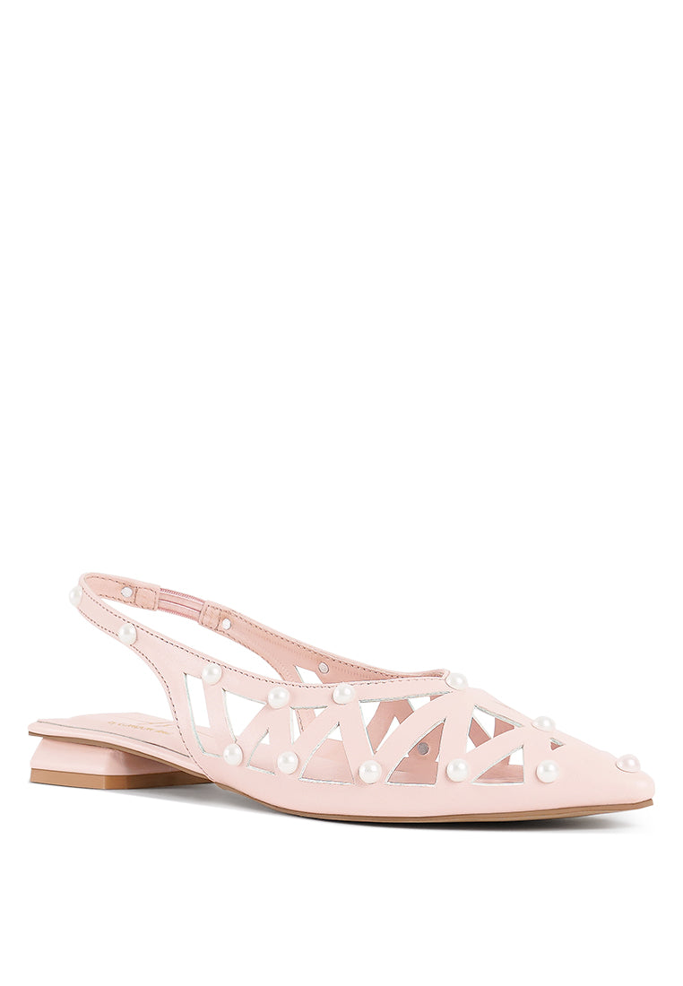 Women Pearl Embellished Slingback Sandals