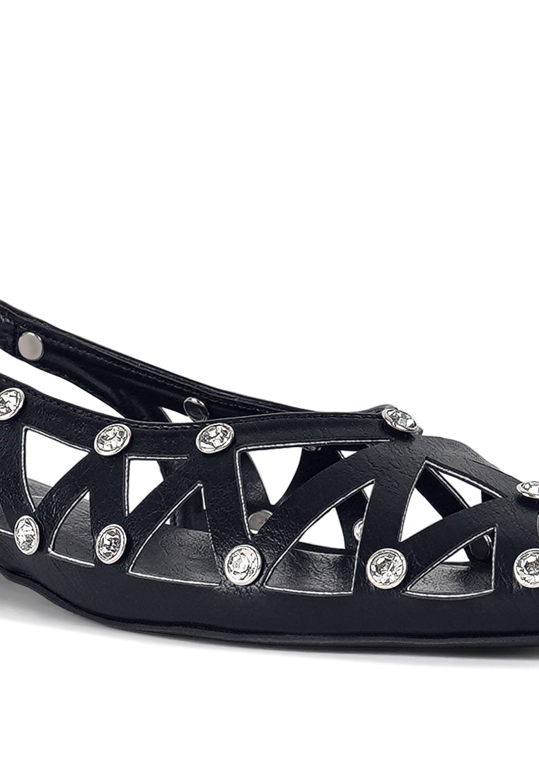 Women Diamante Embellished Slingback Sandals