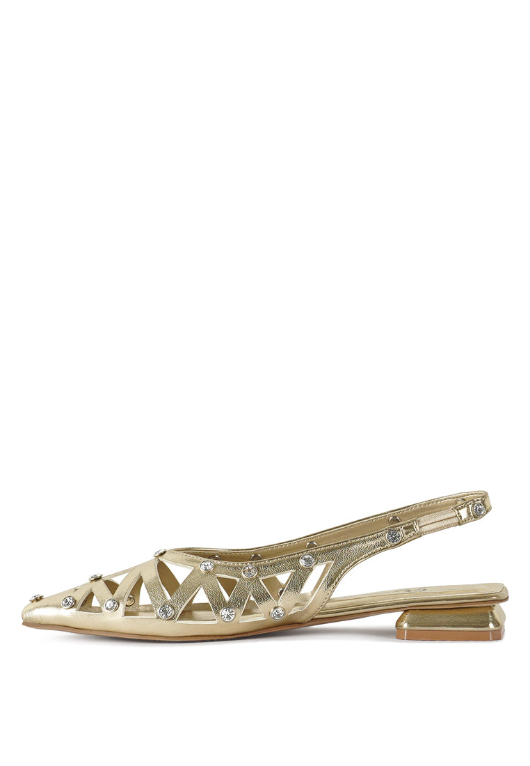 Women Diamante Embellished Slingback Sandals