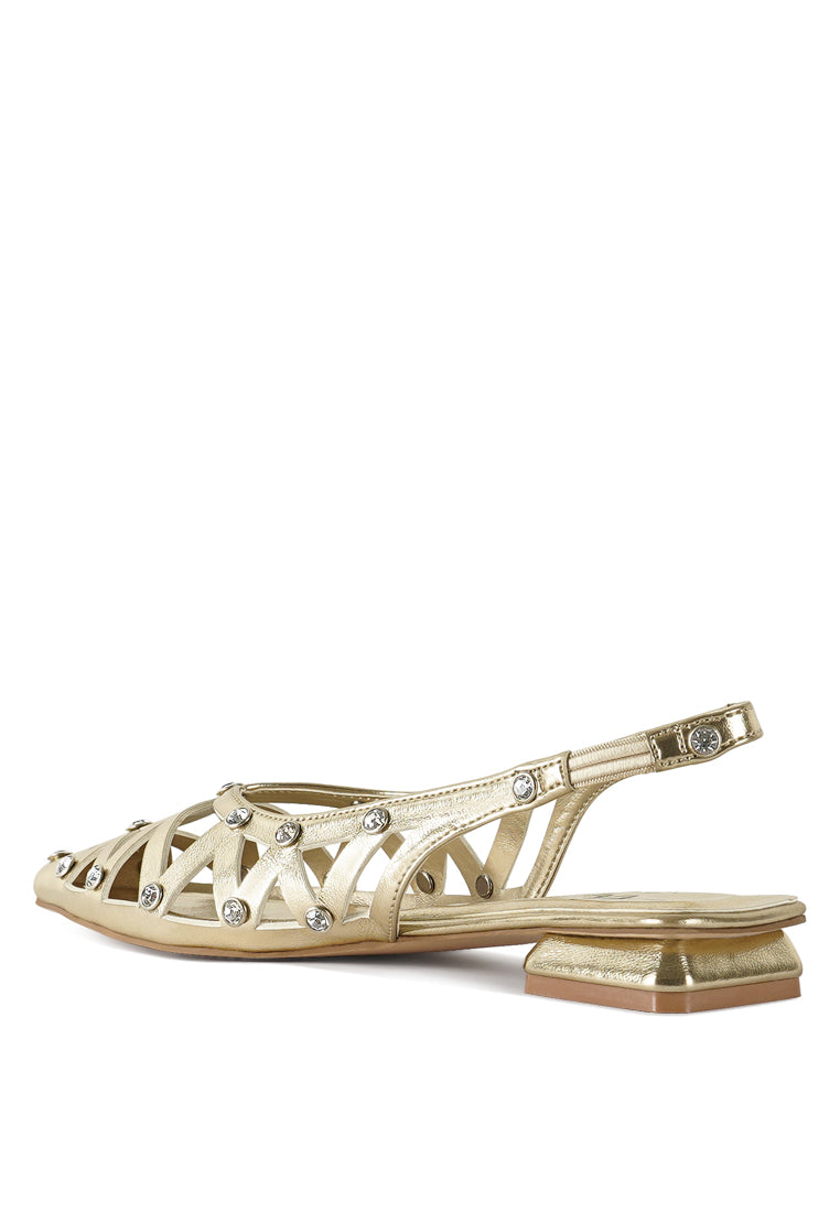 Women Diamante Embellished Slingback Sandals