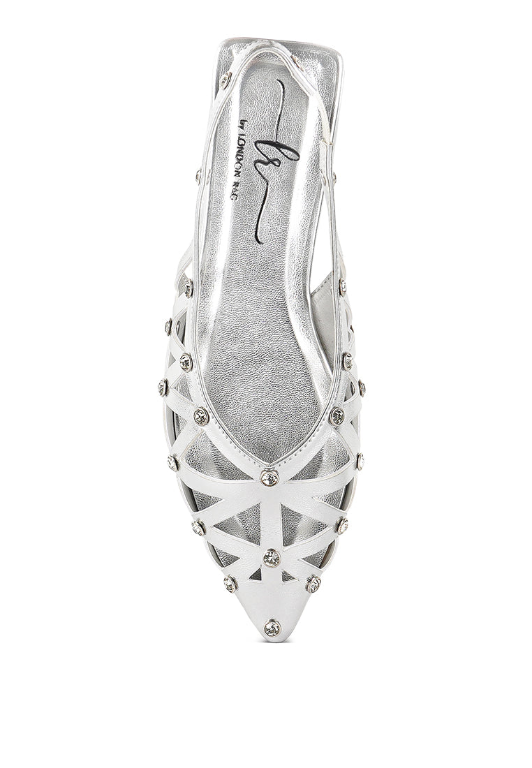 Women Diamante Embellished Slingback Sandals