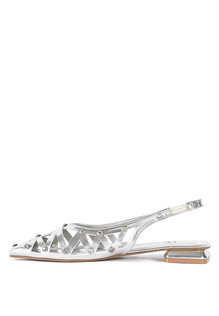 Women Diamante Embellished Slingback Sandals