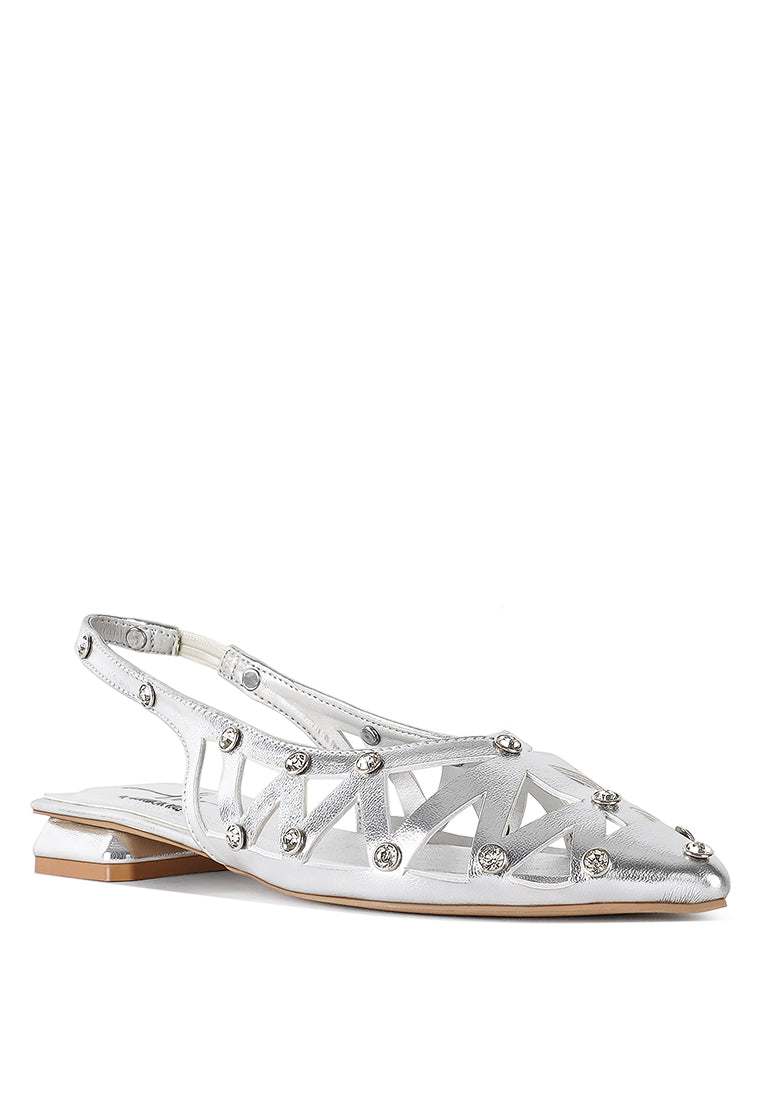 Women Diamante Embellished Slingback Sandals