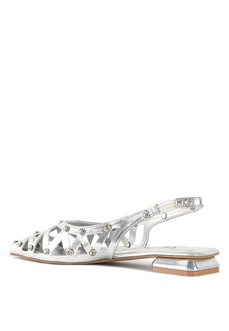 Women Diamante Embellished Slingback Sandals