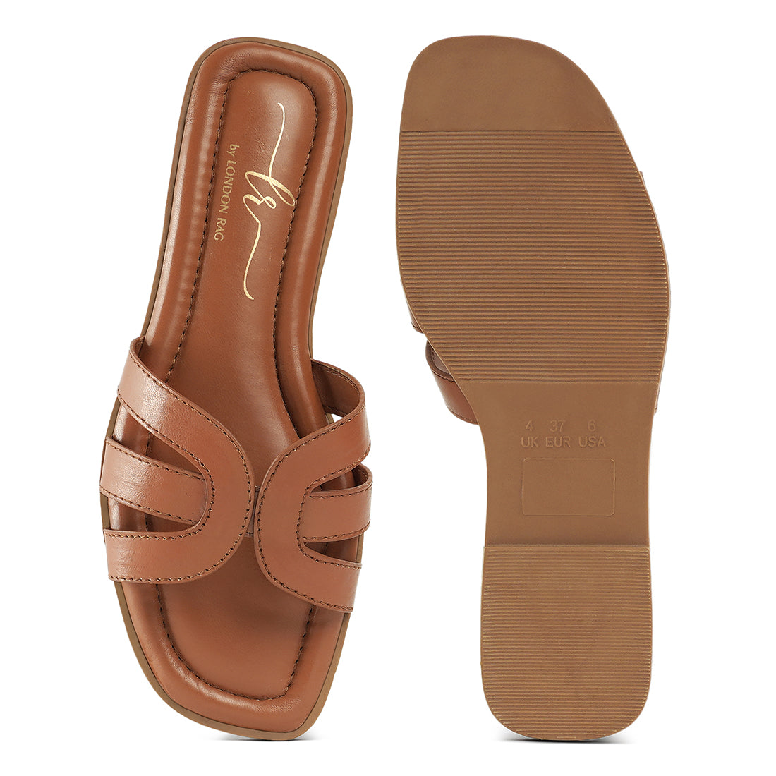 faux leather flat heel slip ons#color_tan