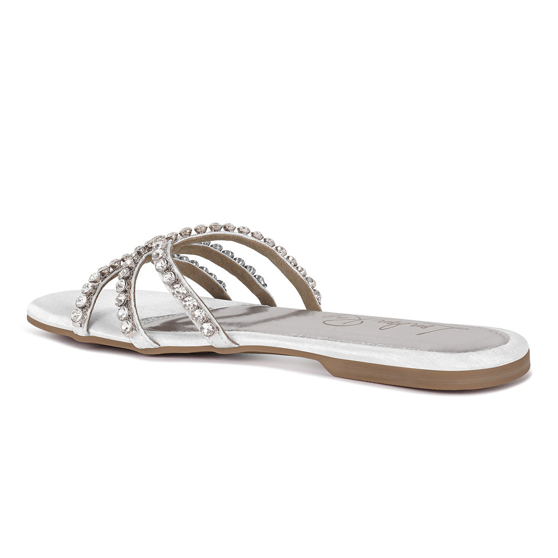 dimante strap flat sandals#color_white
