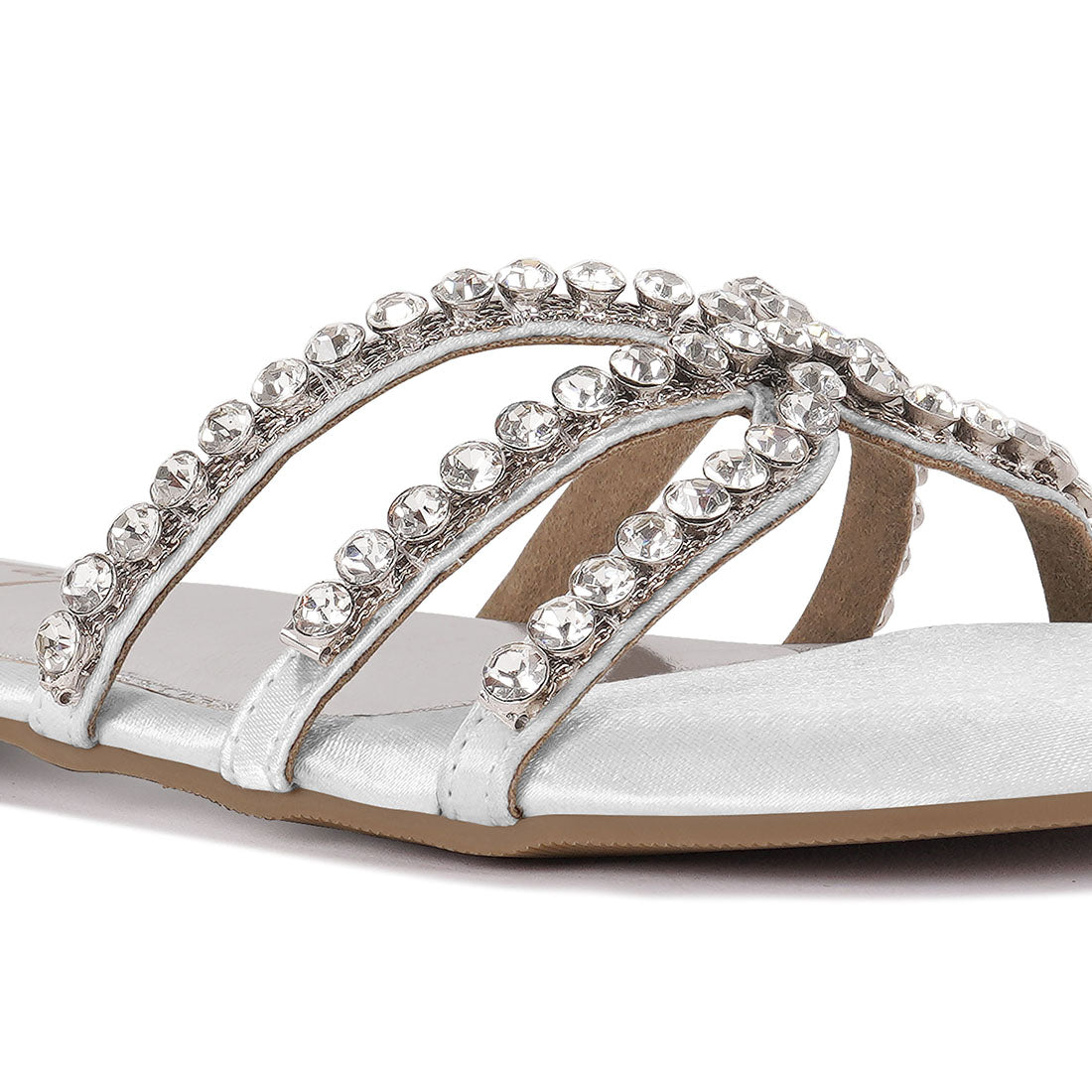 dimante strap flat sandals#color_white