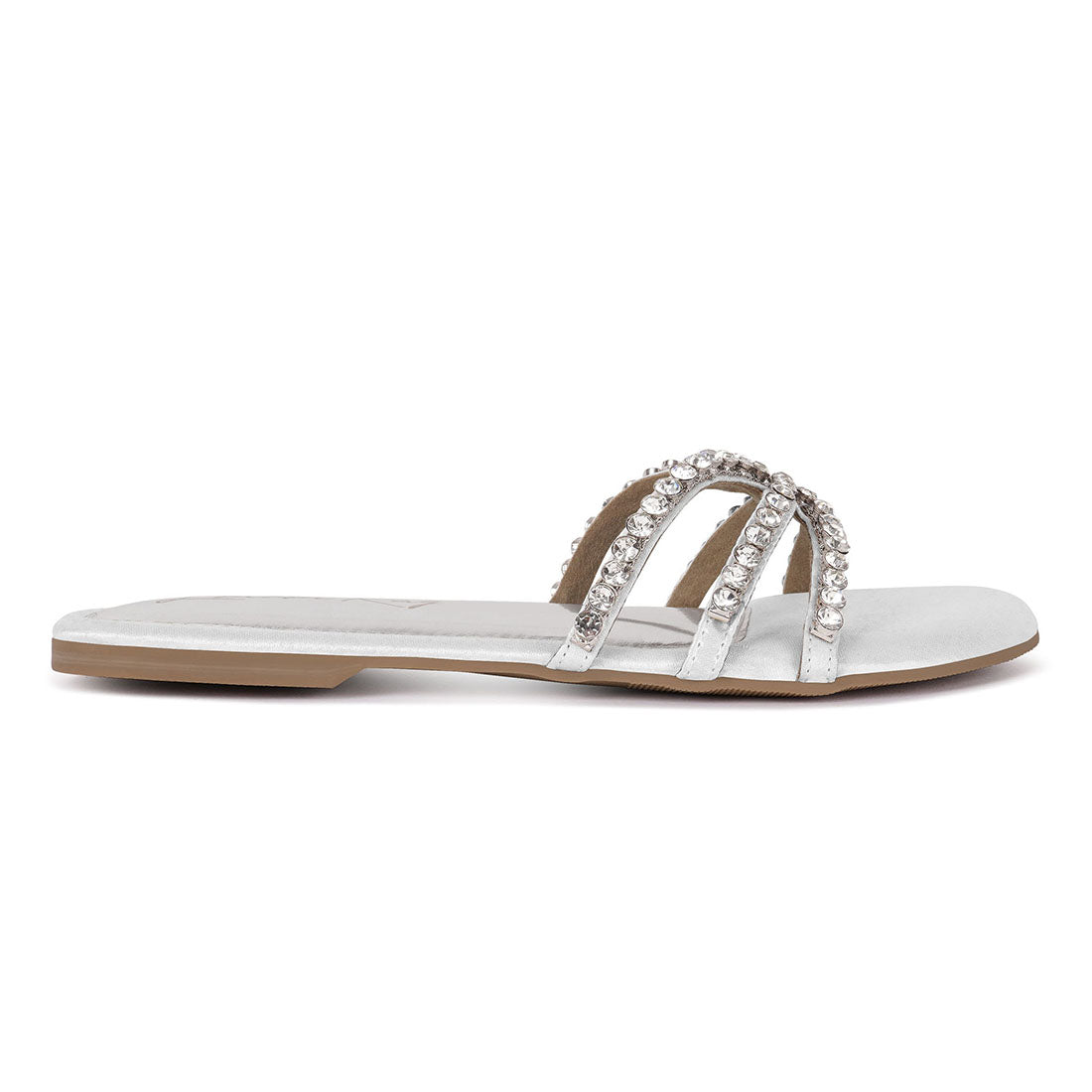dimante strap flat sandals#color_white