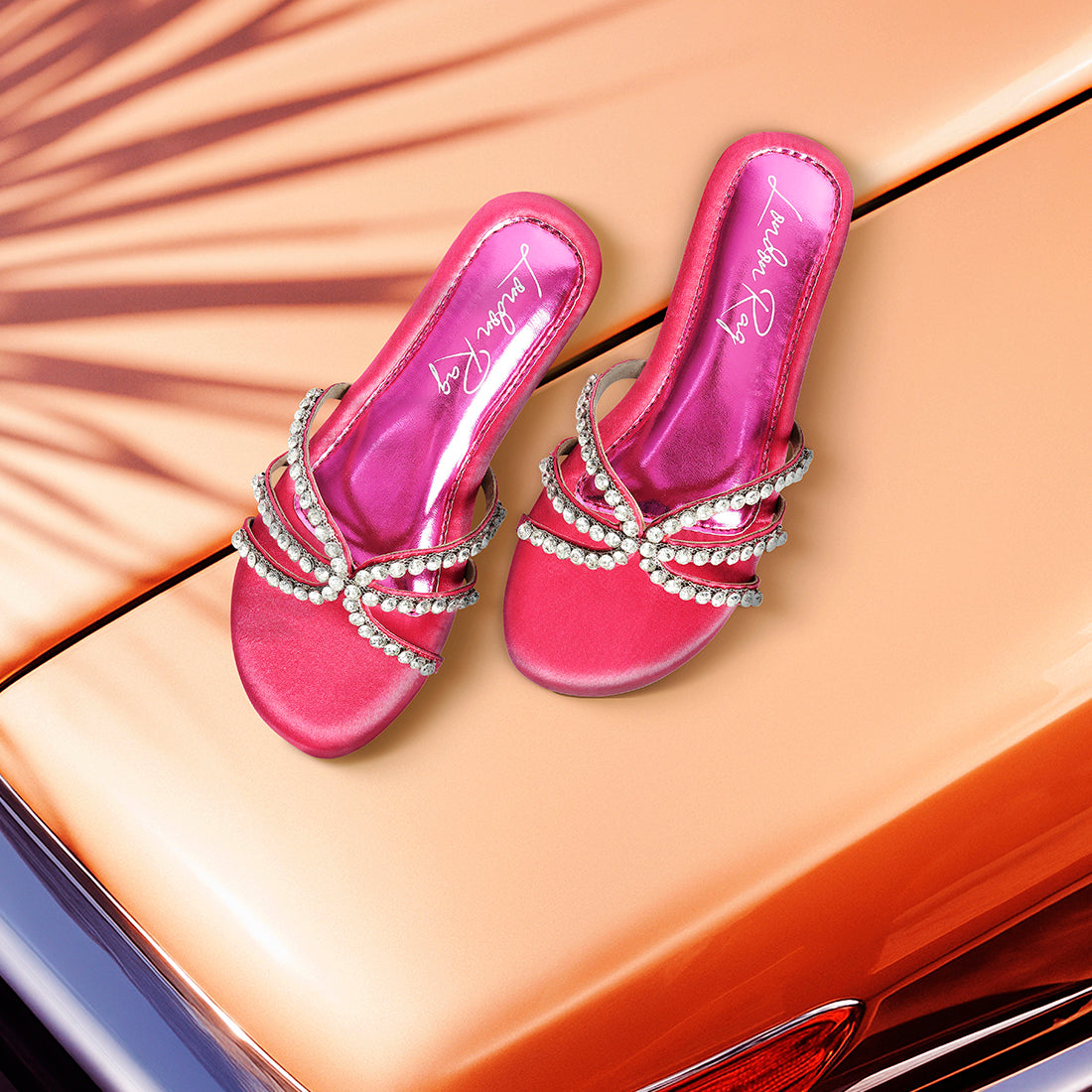 dimante strap flat sandals#color_fuchsia