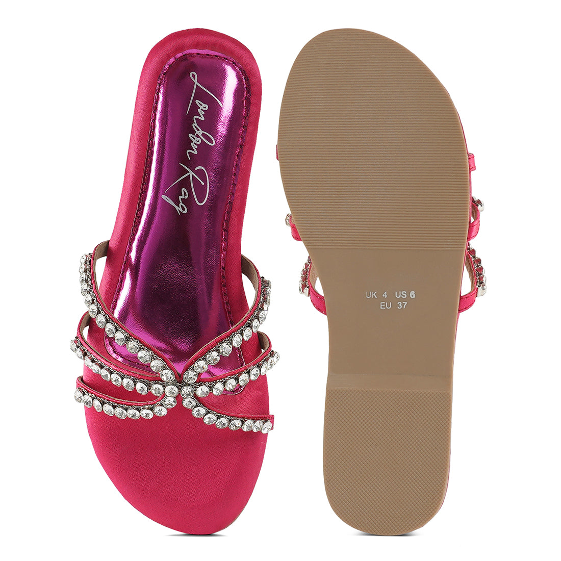 dimante strap flat sandals#color_fuchsia