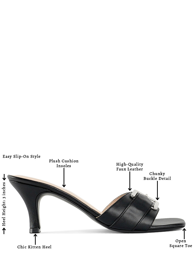 Women Buckle Detail Heels