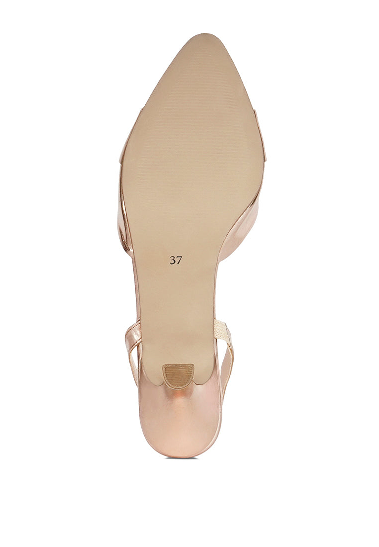 Women Slingback Pointed Toe Kitten Heels