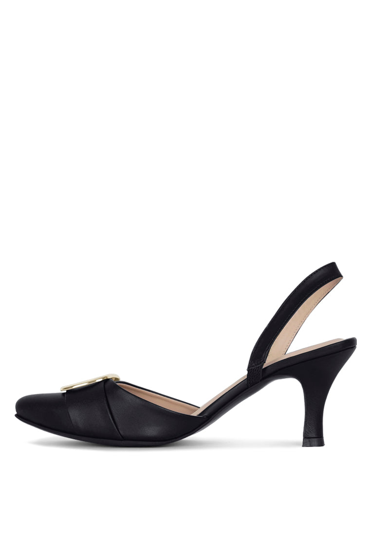 Women Slingback Pointed Toe Kitten Heels