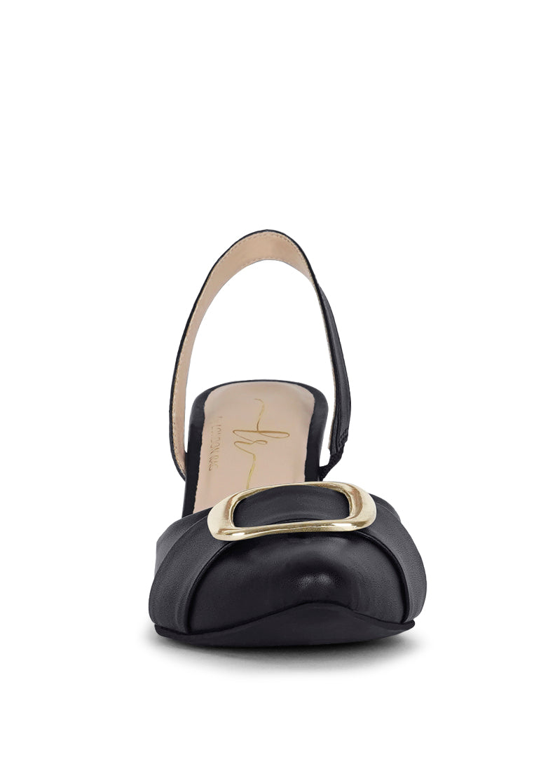 Women Slingback Pointed Toe Kitten Heels