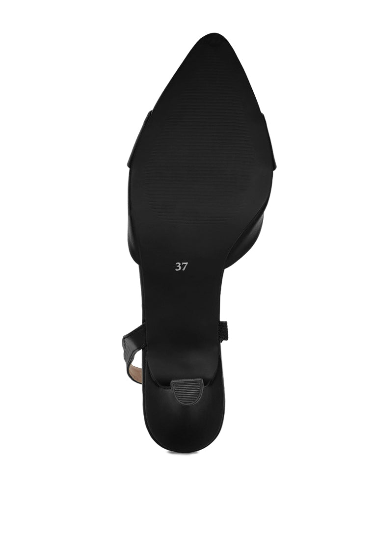 Women Slingback Pointed Toe Kitten Heels