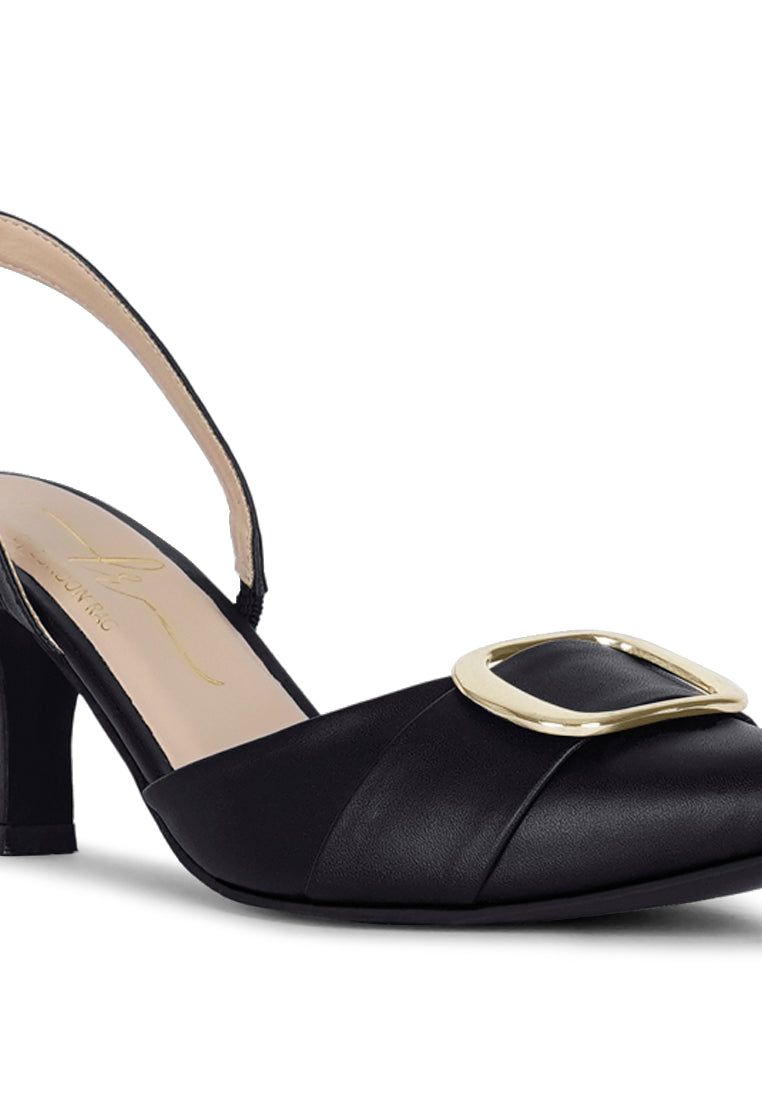 Women Slingback Pointed Toe Kitten Heels