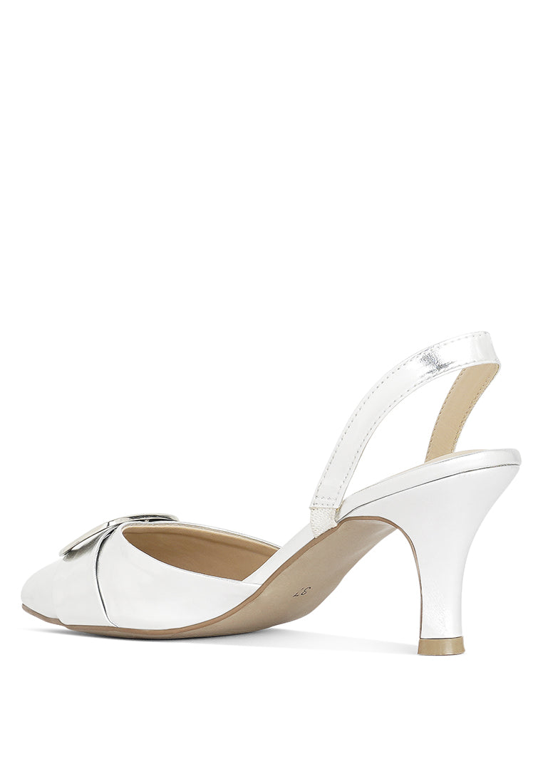 Women Slingback Pointed Toe Kitten Heels