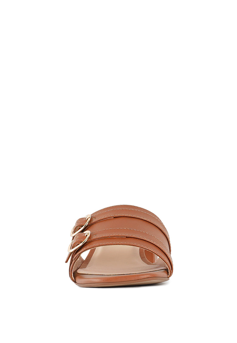 Women Double Buckle Strap Heels