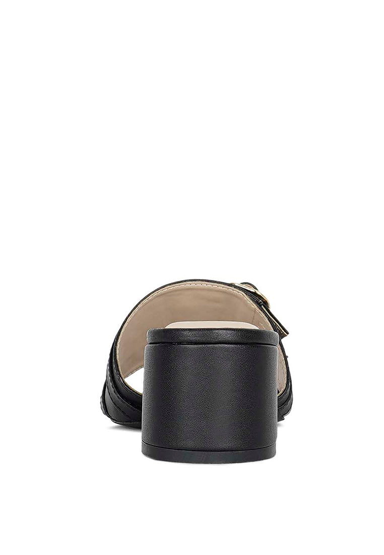 Women Double Buckle Strap Heels