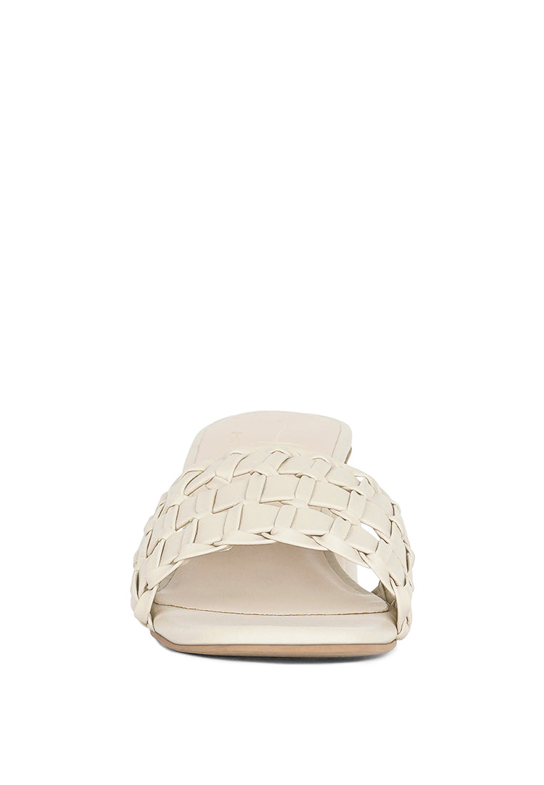 Woven Strap Detail Slip-On Sandals