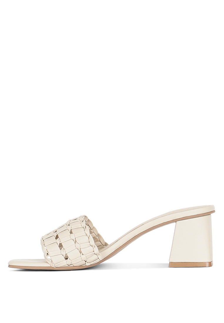 Woven Strap Detail Slip-On Sandals