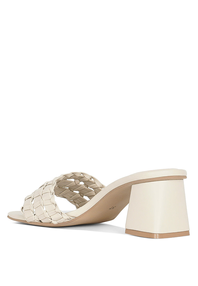 Woven Strap Detail Slip-On Sandals