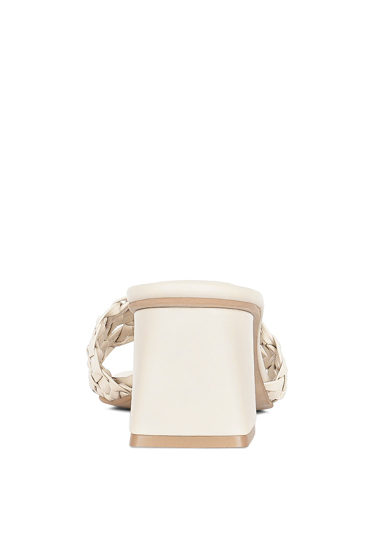 Woven Strap Detail Slip-On Sandals