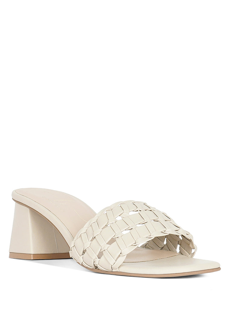 Woven Strap Detail Slip-On Sandals