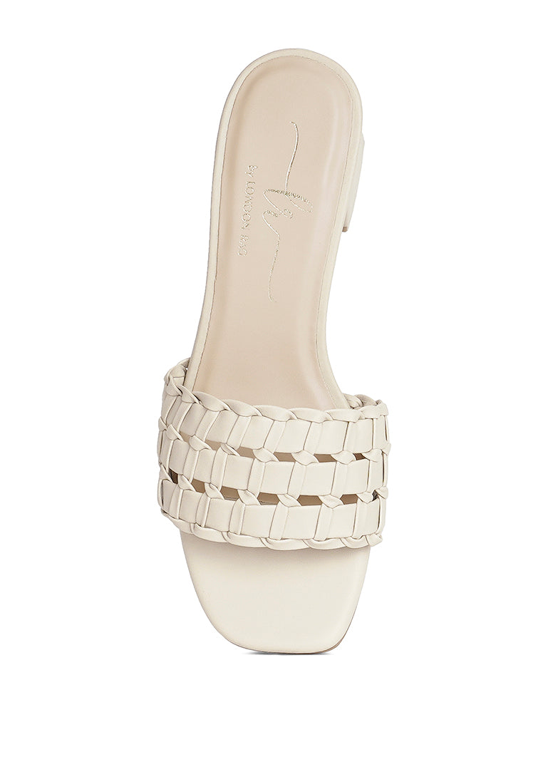 Woven Strap Detail Slip-On Sandals