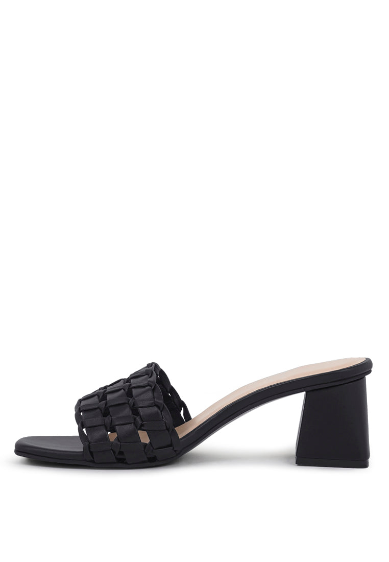 Woven Strap Detail Slip-On Sandals