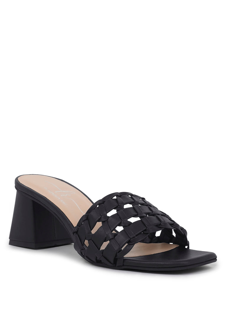 Woven Strap Detail Slip-On Sandals