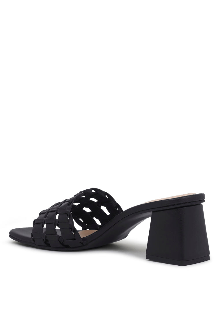 Woven Strap Detail Slip-On Sandals