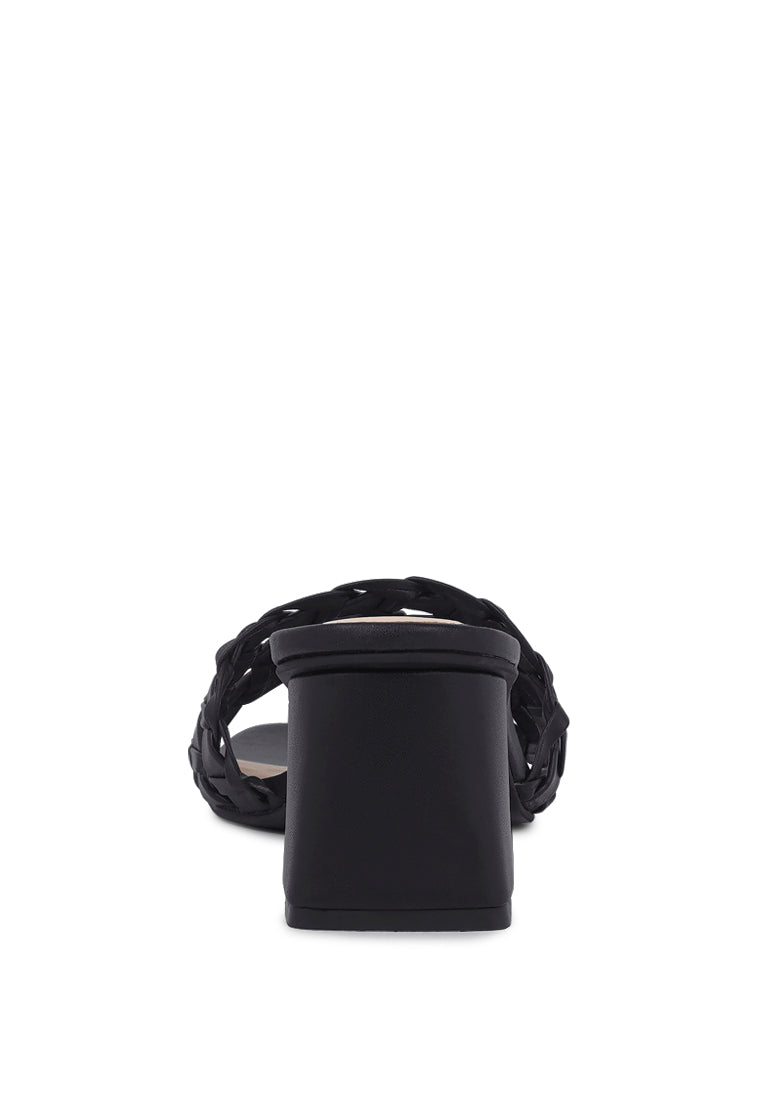 Woven Strap Detail Slip-On Sandals