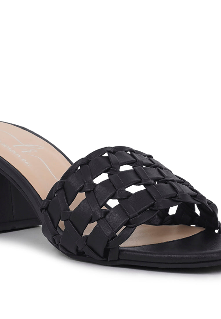Woven Strap Detail Slip-On Sandals