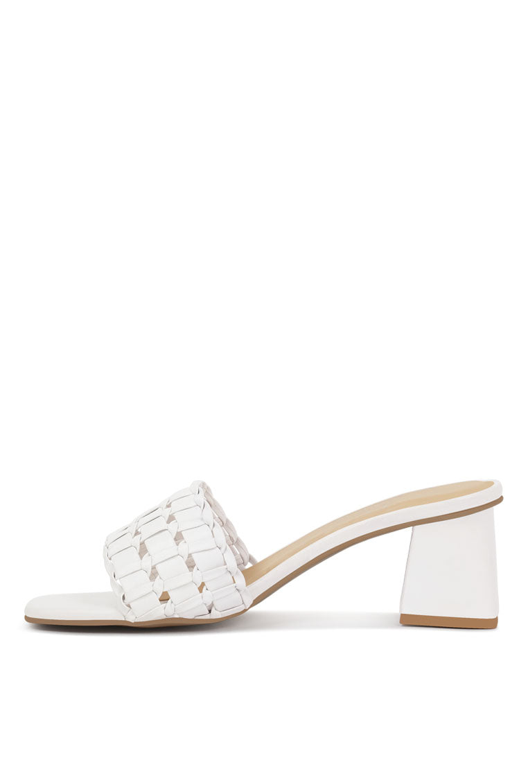 Woven Strap Detail Slip-On Sandals